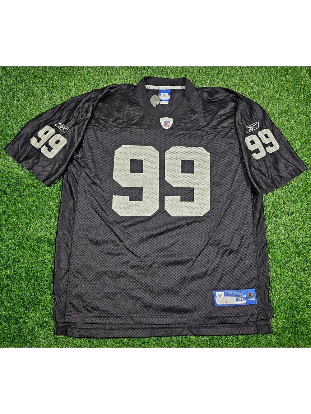 Oakland Raiders Warren Sapp Reebok NFL Equipment XL Black Football Jersey #99